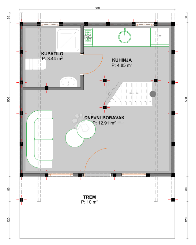 Hiša Centar, Varaždin, 44,36m2