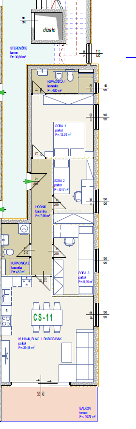 Stanovanje Seget Donji, Seget, 87,59m2