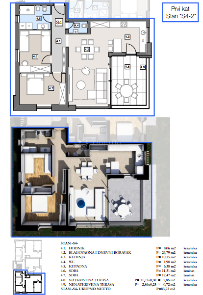 Stanovanje Labin, 85,50m2