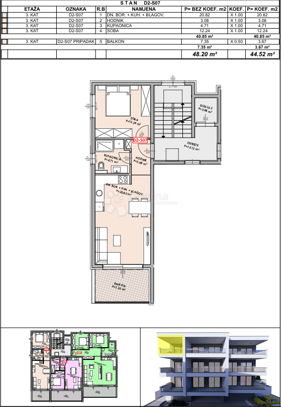 Stanovanje Omiš, 49,74m2
