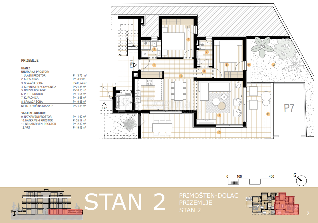 PRIMOŠTEN - PRITLIČJE PRVA VRSTA DO MORJA