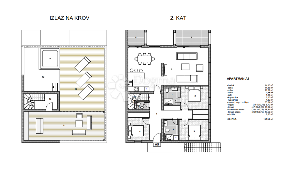 Stanovanje Arbanija, Trogir - Okolica, 74,43m2