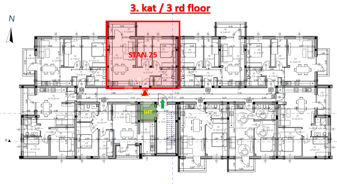 Stanovanje Monvidal, Pula, 54,96m2
