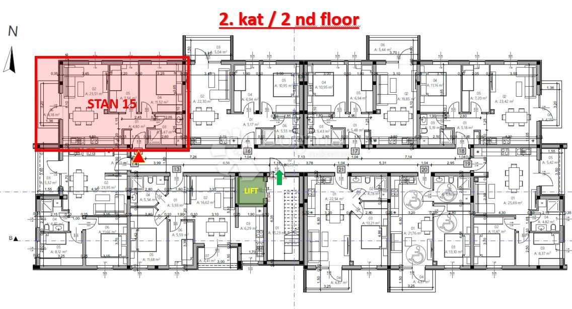 Stanovanje Monvidal, Pula, 54,96m2
