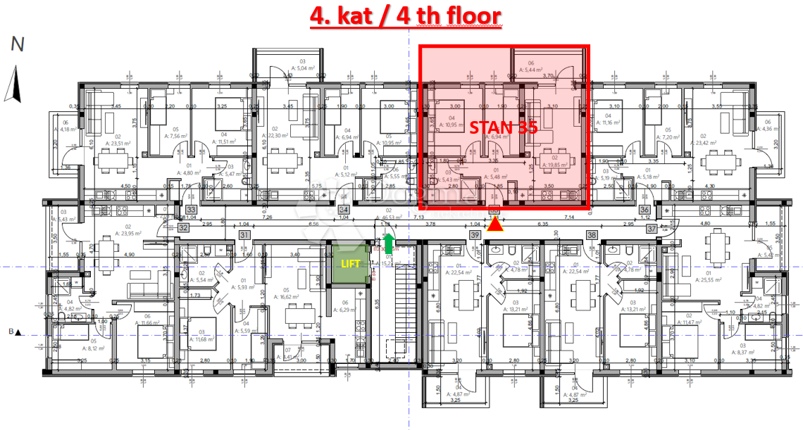 Stanovanje Monvidal, Pula, 54,96m2