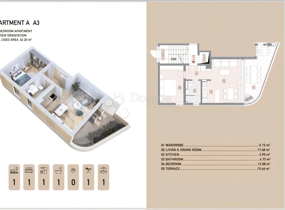 Stanovanje Opatija, 49m2
