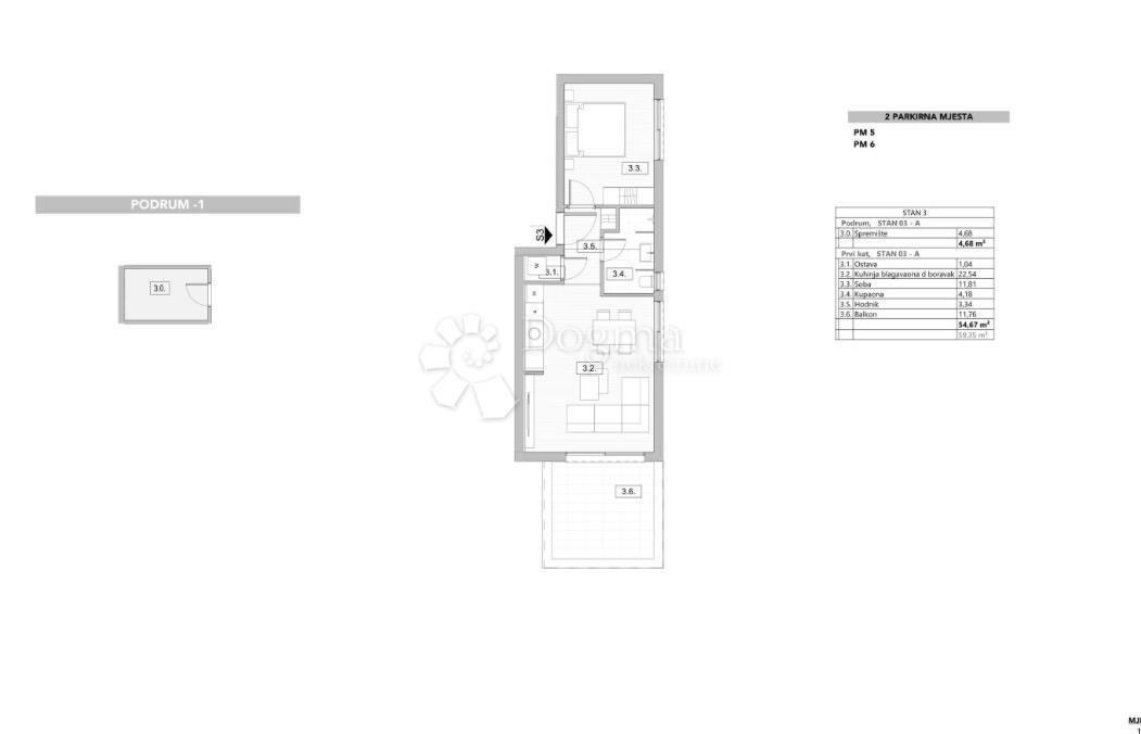 Stanovanje Krk, 54,67m2