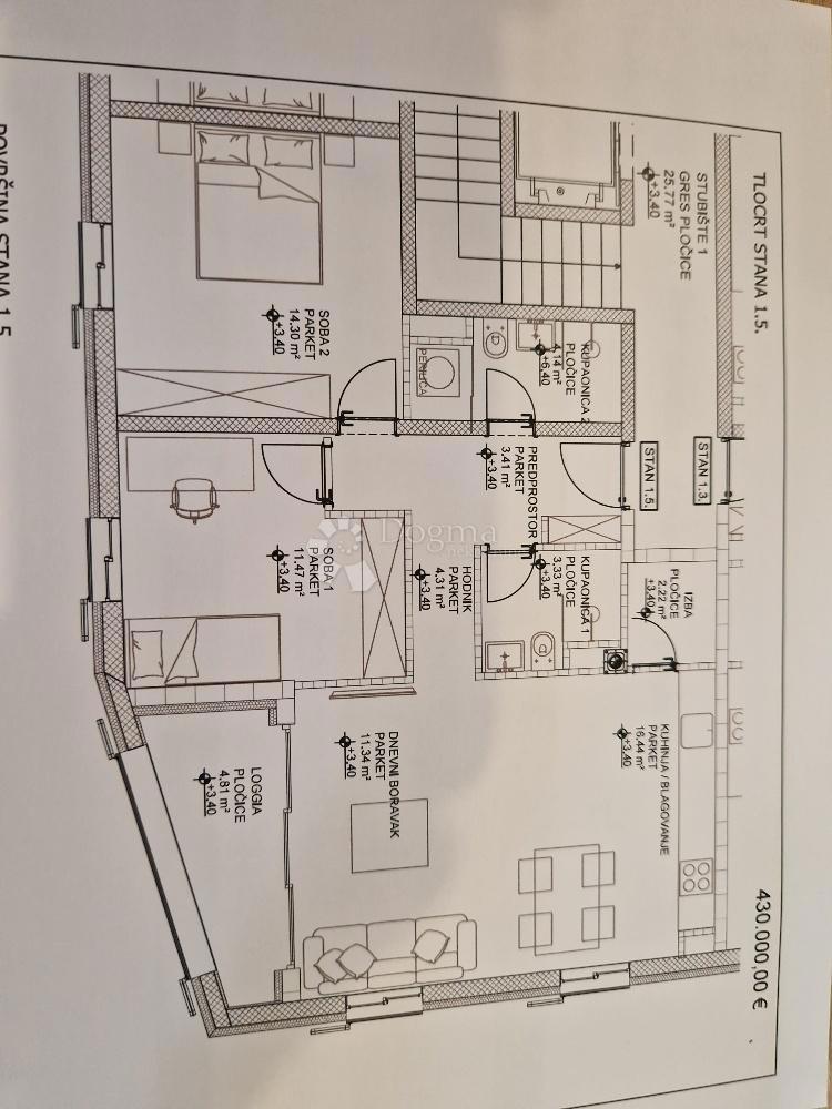 Apartma Cres, 97,31m2
