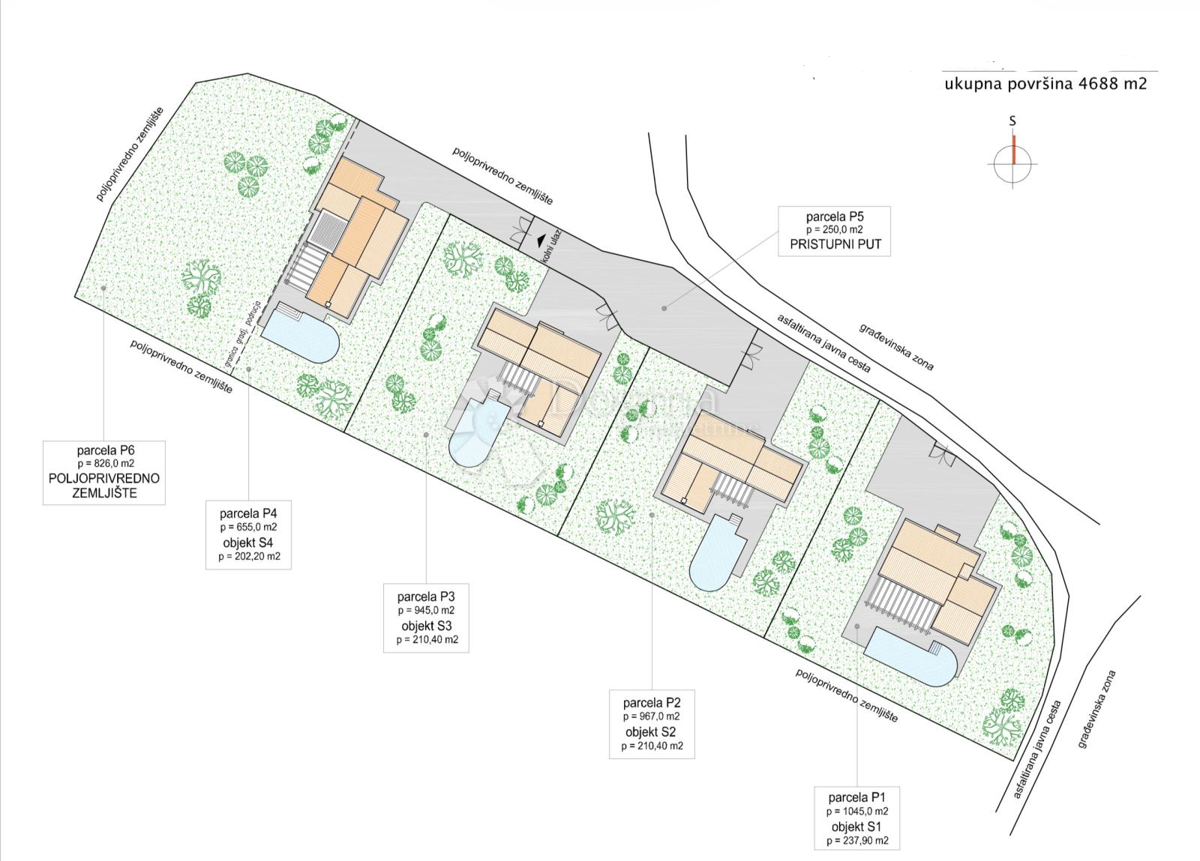 Zazidljivo zemljišče Sutivanac, Barban, 1.045m2