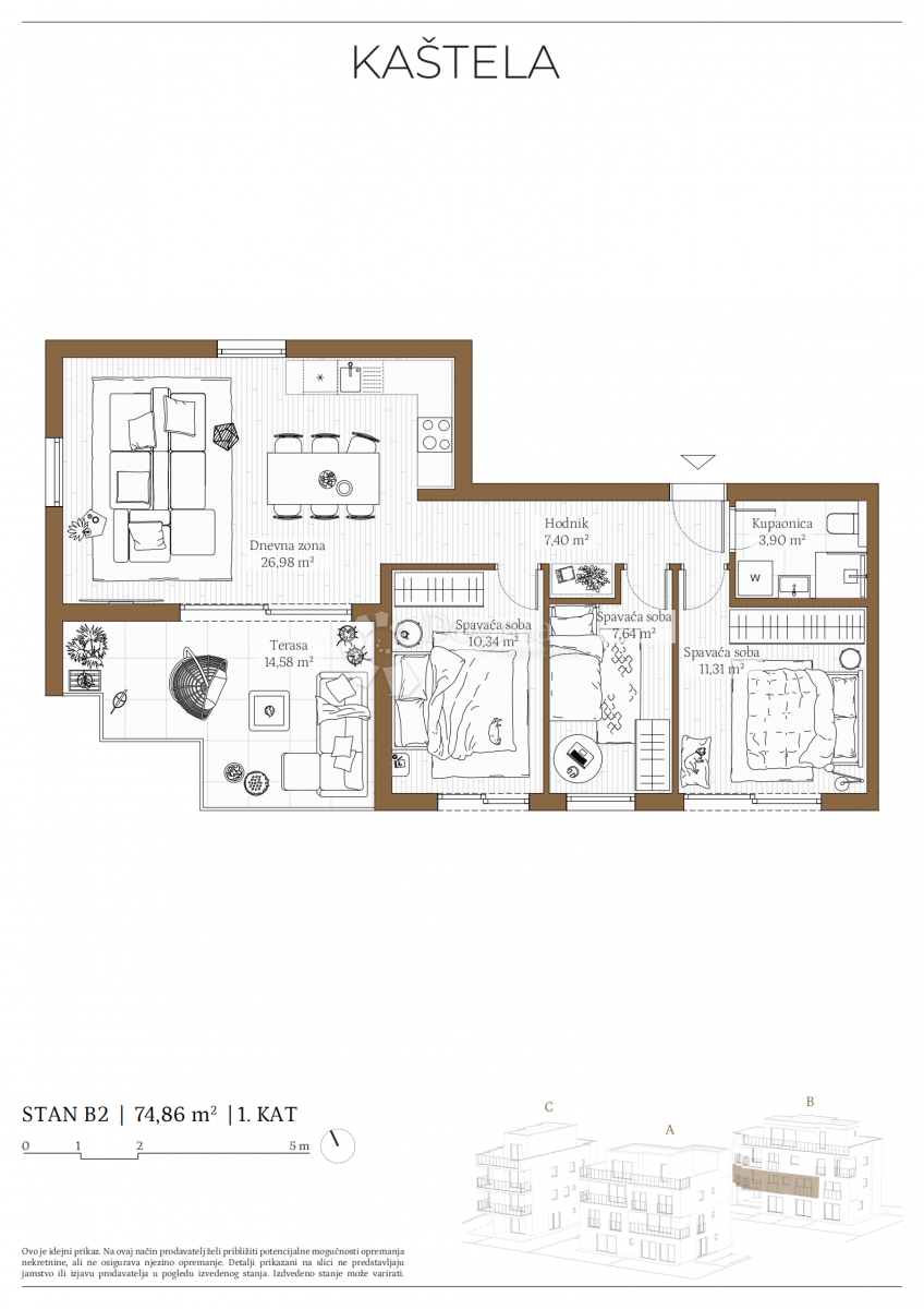 Stanovanje Kaštel Kambelovac, Kaštela, 79,86m2