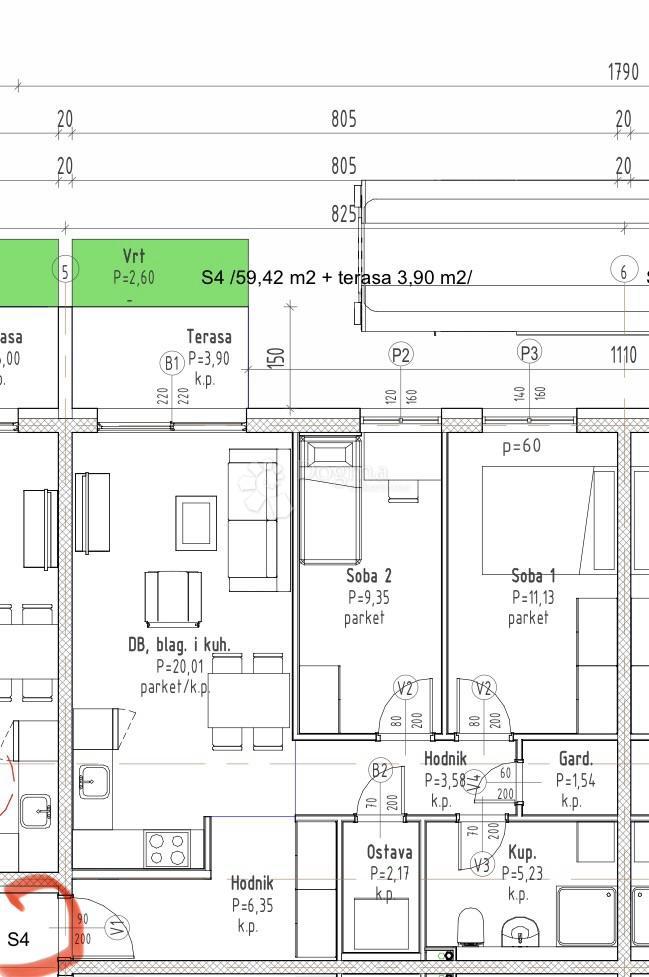 Stanovanje Gradići, Velika Gorica - Okolica, 44,16m2