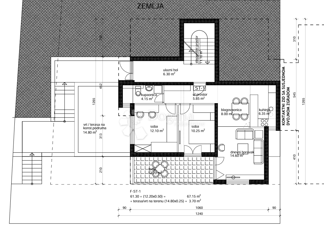 Stanovanje Makarska, 69,19m2