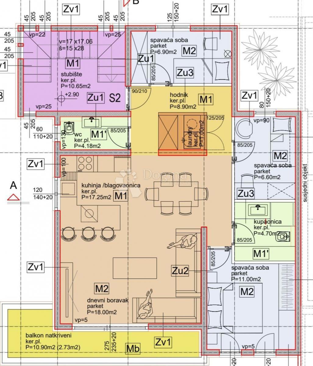 Stanovanje Kaštel Stari, Kaštela, 91m2