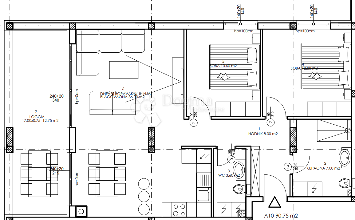 Stanovanje Veli vrh, Pula, 86,50m2