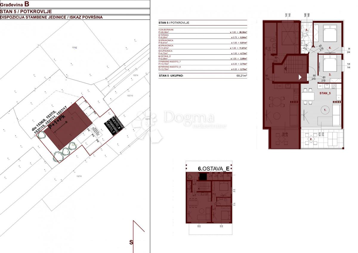 Stanovanje Bibinje, 68,21m2