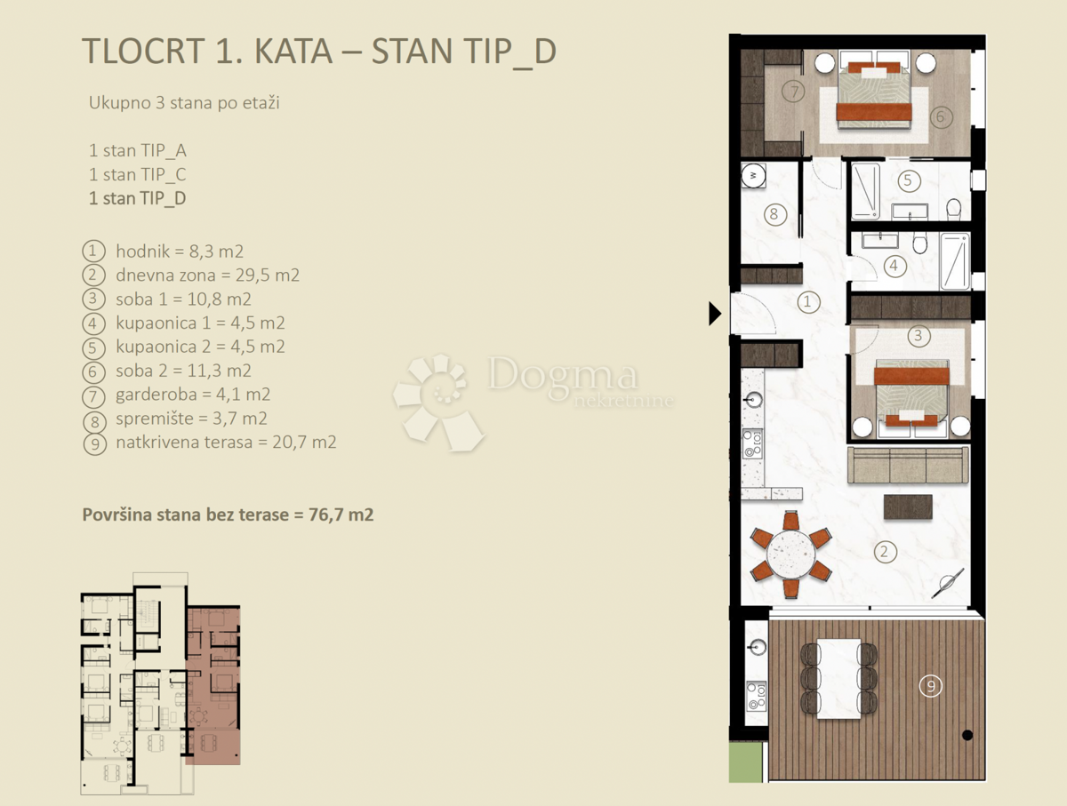 Stanovanje Novigrad, 134,99m2