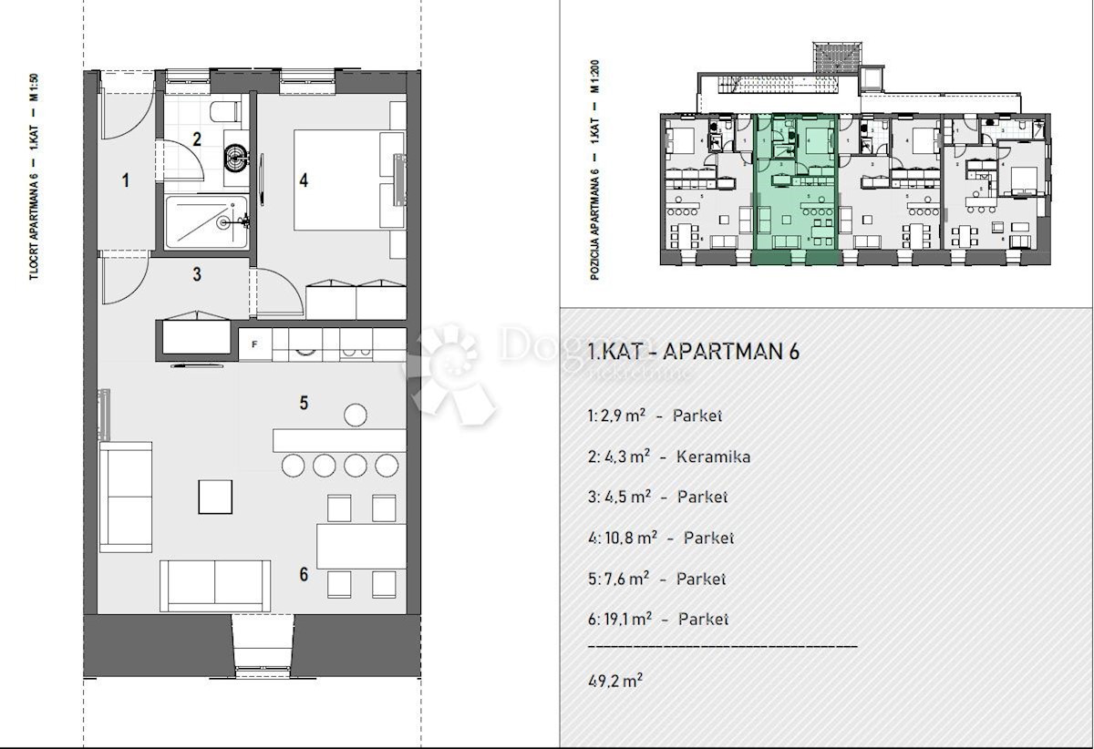 Apartma Preluk, Rijeka, 49,20m2