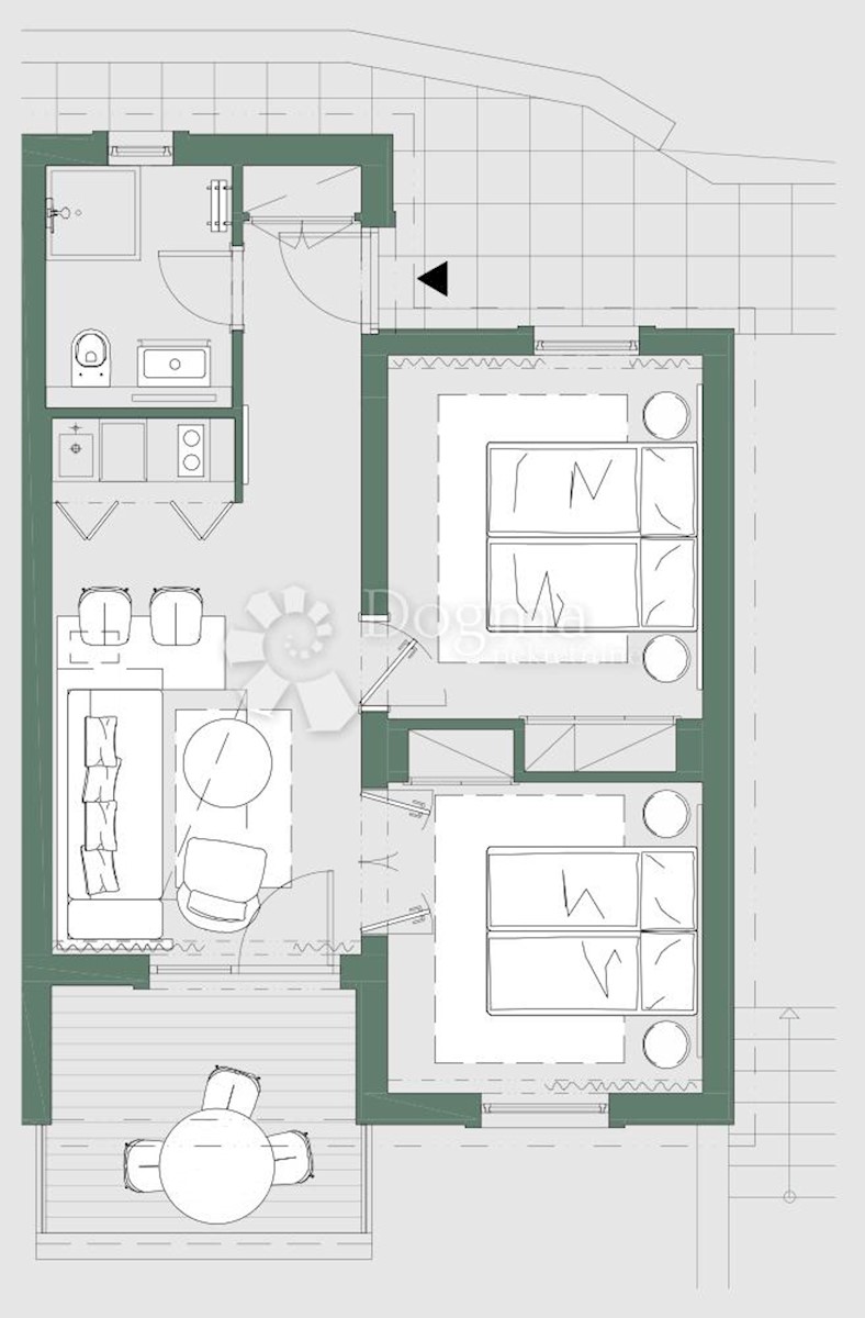 Apartma Kukljica, 48,80m2