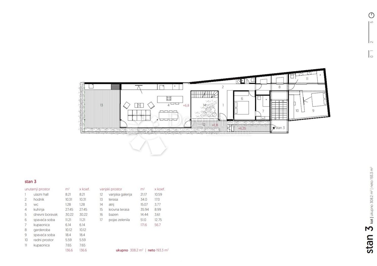 Stanovanje Prižba, Blato, 193,30m2