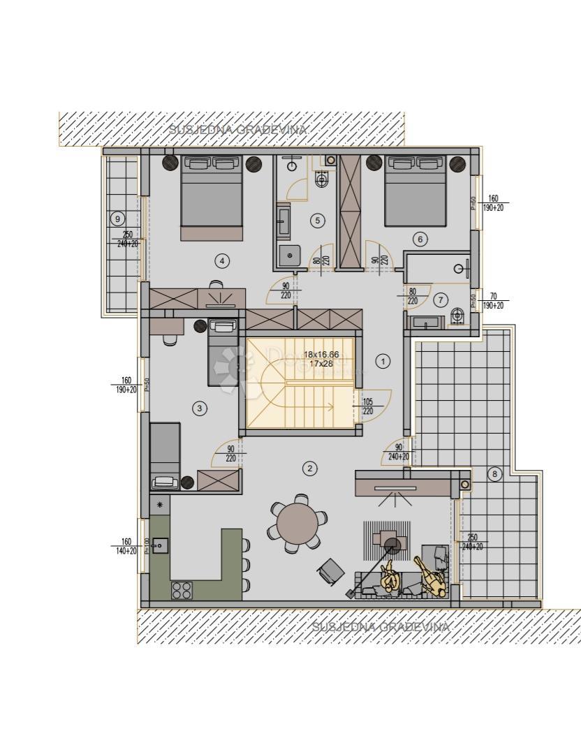 Stanovanje Kaštanjer, Pula, 72,42m2
