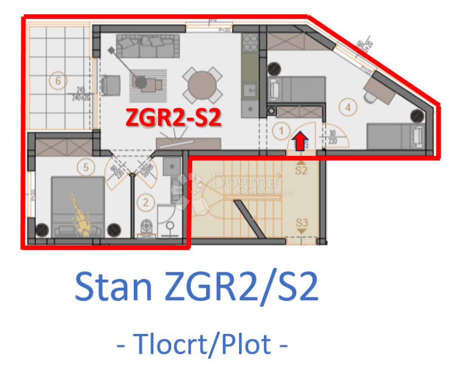 Stanovanje Veli vrh, Pula, 68,63m2