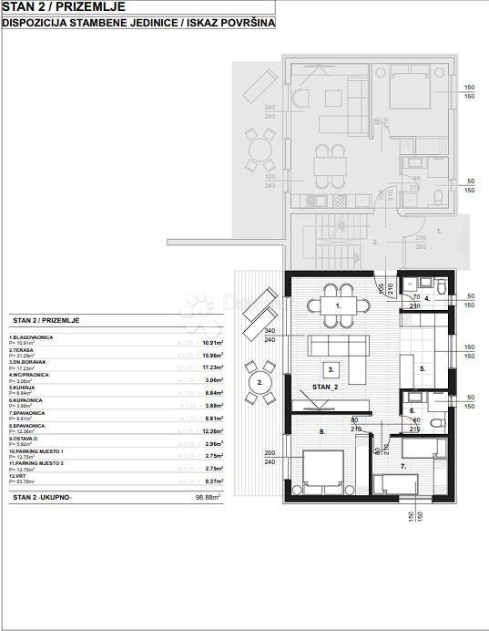 Stanovanje Umag, 99,88m2