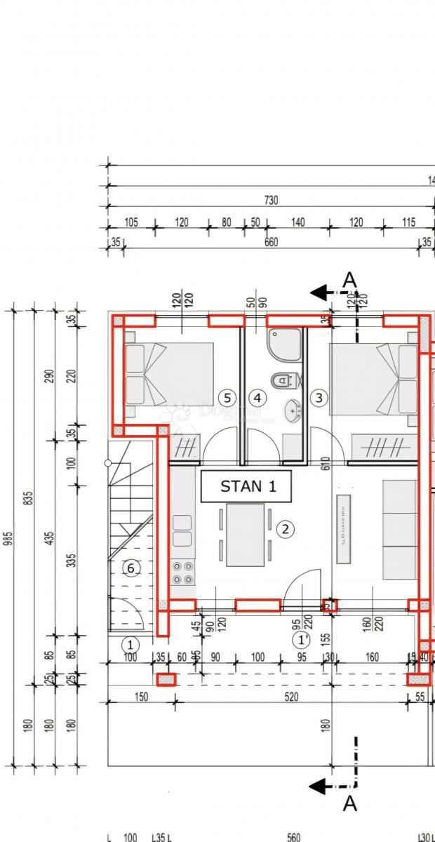 Stanovanje Maslenica, Jasenice, 53,64m2