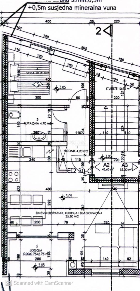 Stanovanje Monteserpo - Komunal, Pula, 42,75m2
