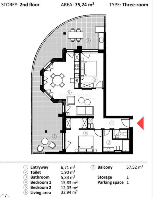 Stanovanje Umag, 66,90m2