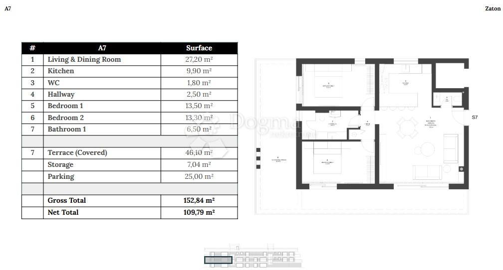 Stanovanje Zaton, Nin, 109,79m2