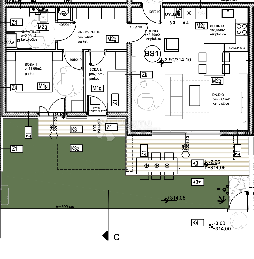 Stanovanje Dugopolje, 25m2