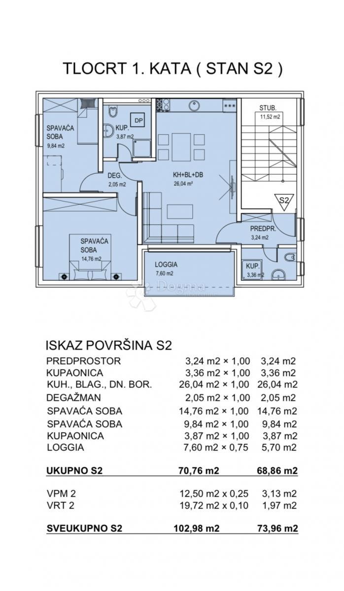 Stanovanje Gornja Dubrava, 52,01m2