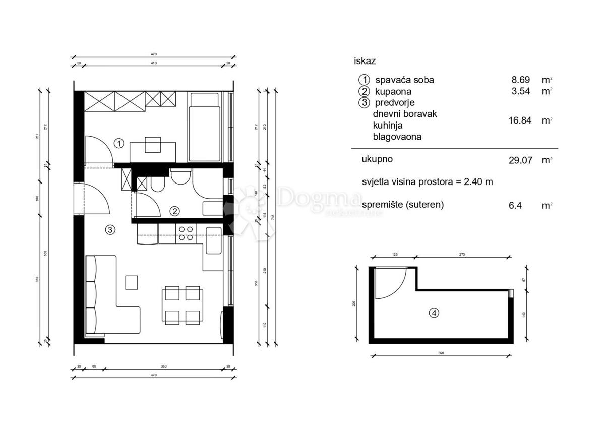 Stanovanje Črnomerec, 29m2