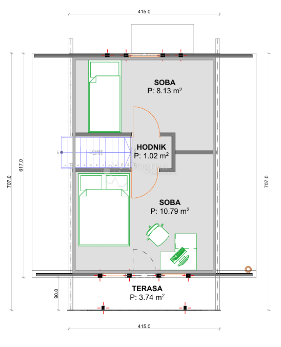 Hiša Centar, Gospić, 79,01m2