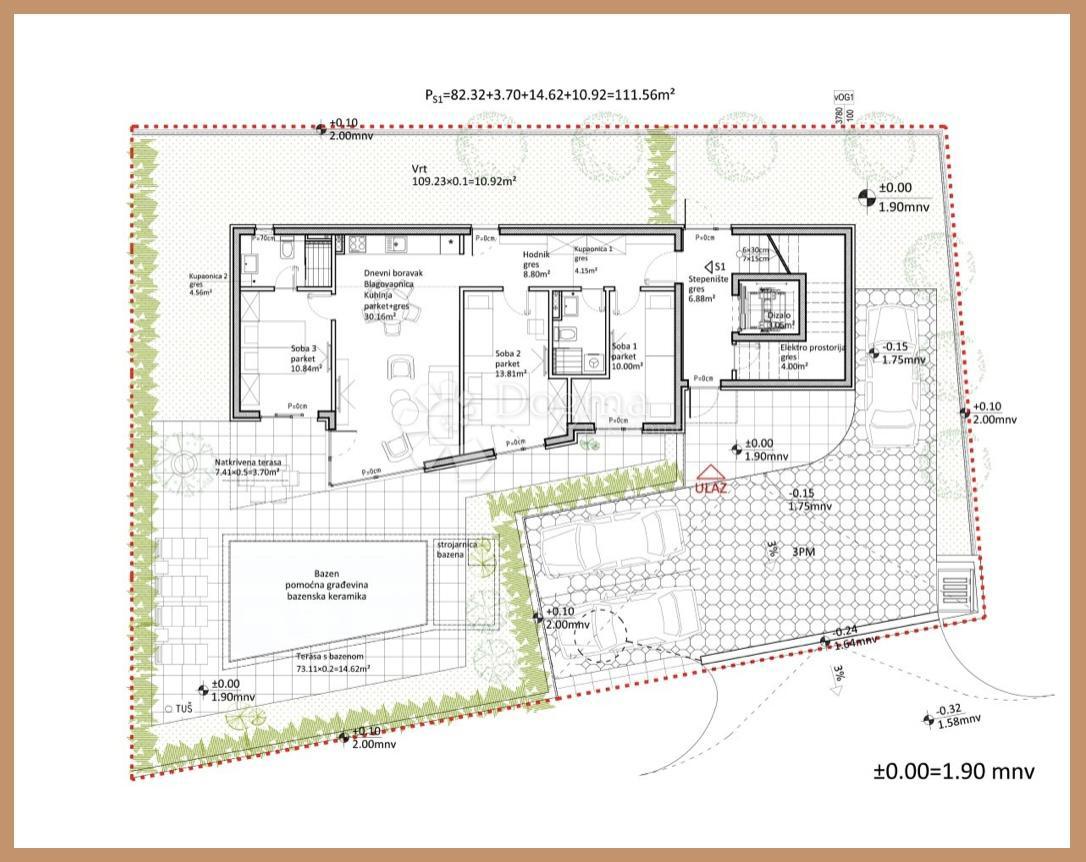 Stanovanje Sukošan, 132,32m2