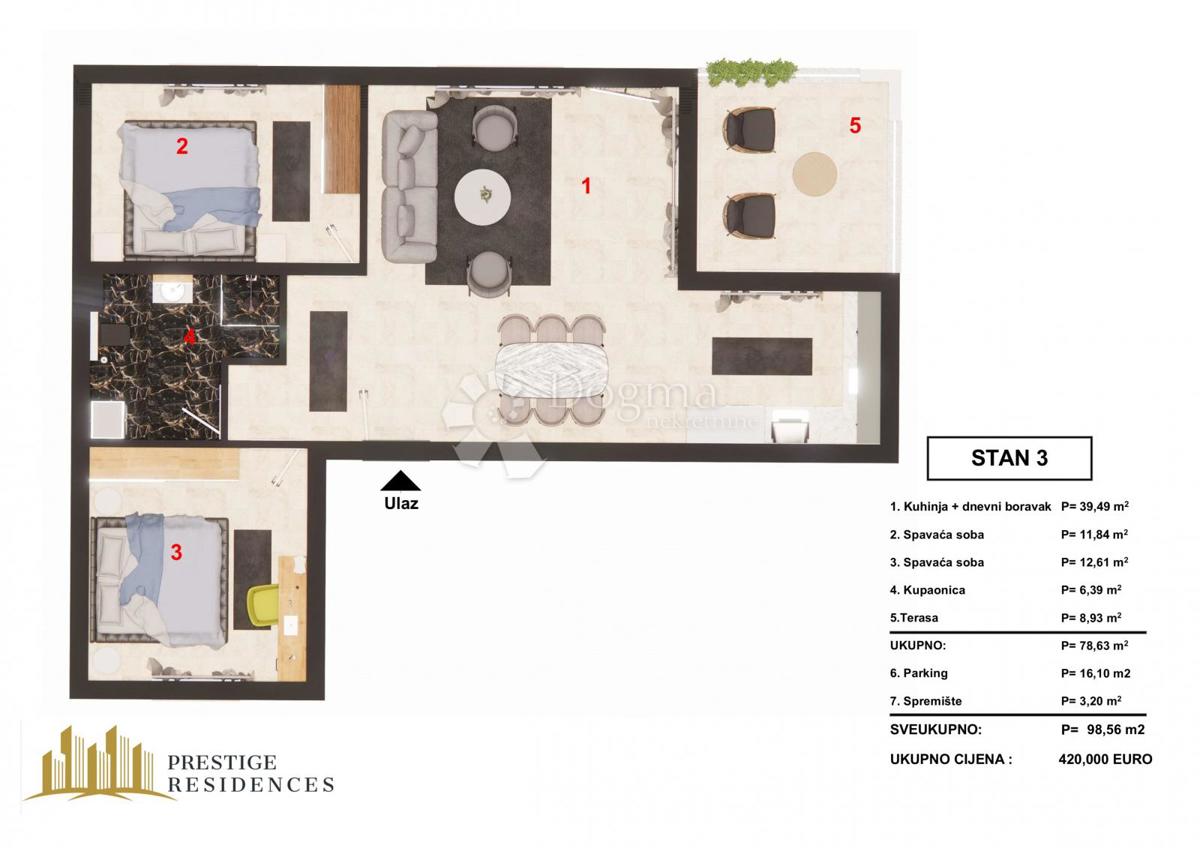 Stanovanje Brodarica, Šibenik - Okolica, 51,63m2