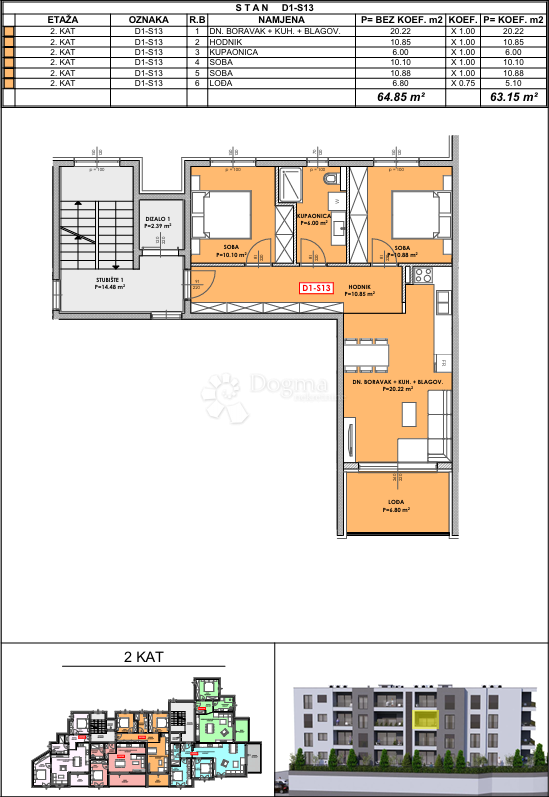 Stanovanje Omiš, 80,52m2