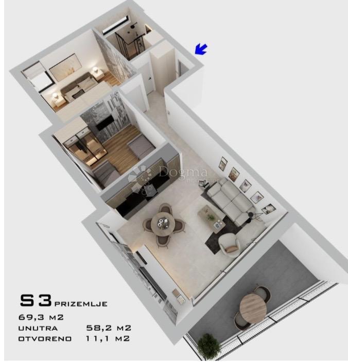 Stanovanje Bilice, Šibenik - Okolica, 71,40m2