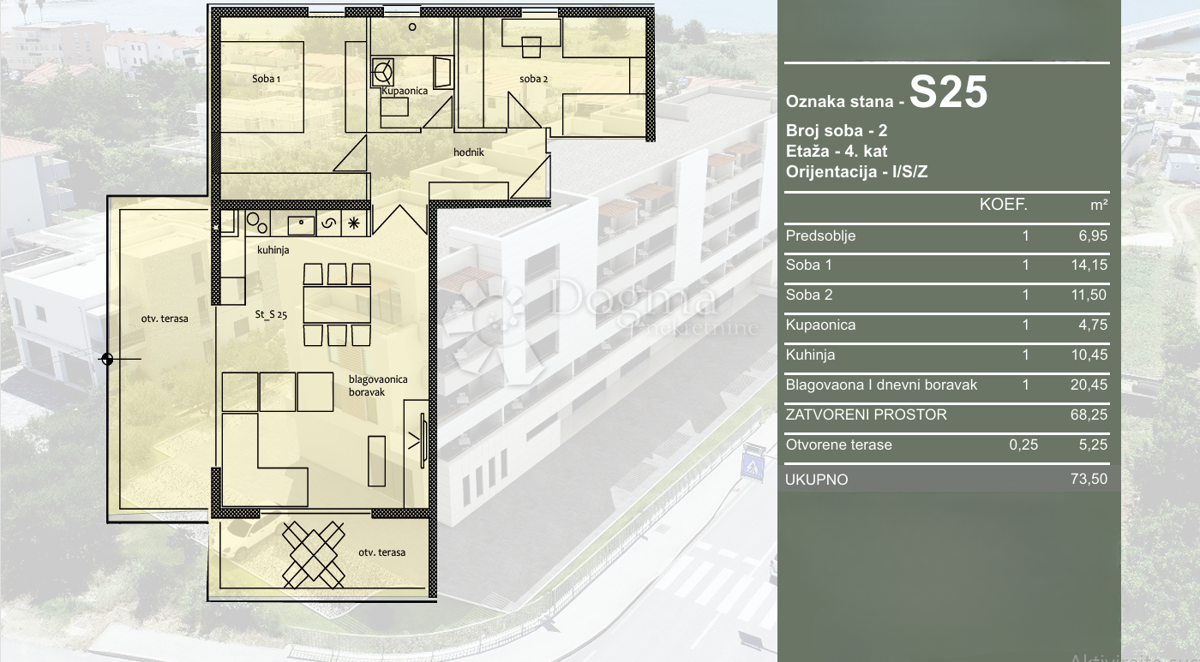 Stanovanje Travarica, Trogir, 73,50m2