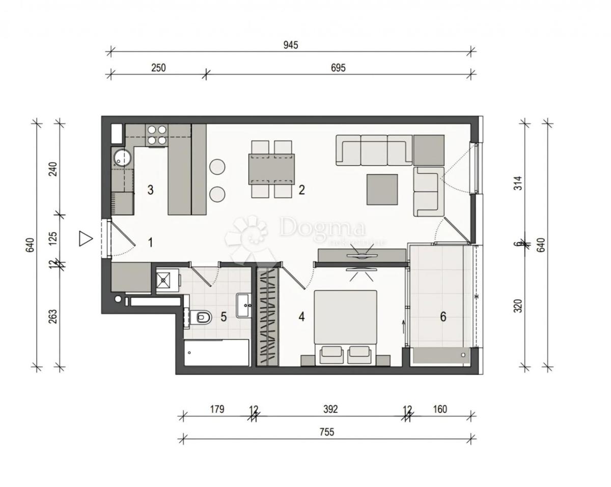 Stanovanje Trnje, 62,15m2