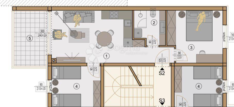 Stanovanje Valdebek, Pula, 54,35m2