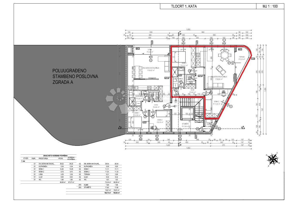 Stanovanje Tar, Tar-Vabriga, 64,57m2
