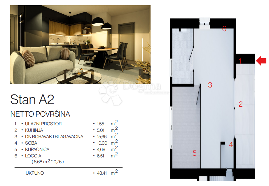 ROGOZNICA - APARTMA V PRITLIČJU NOVOGRADNJE