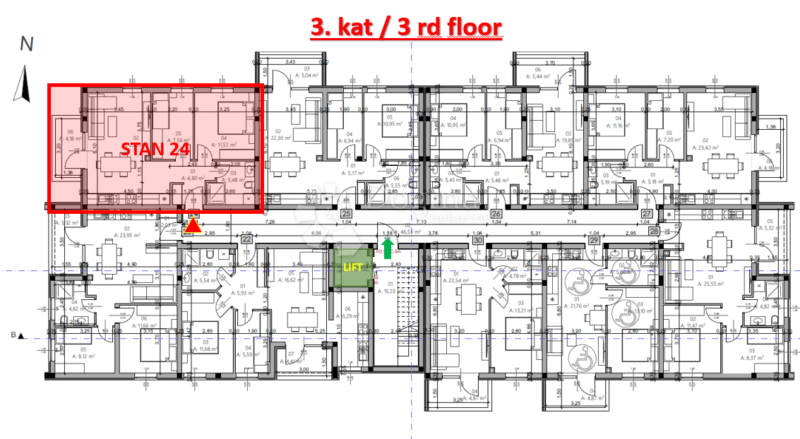 Stanovanje Monvidal, Pula, 54,96m2