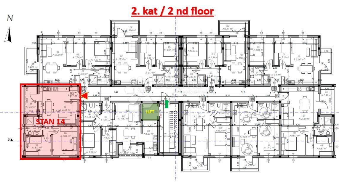 Stanovanje Monvidal, Pula, 54,96m2
