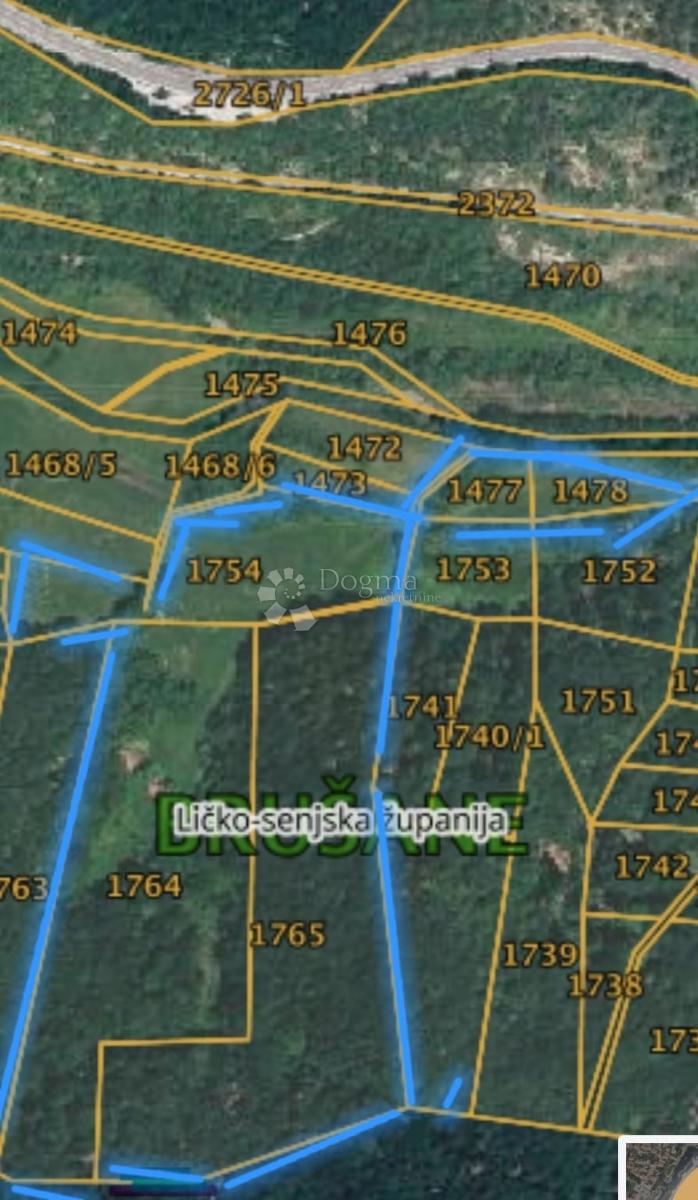 Zazidljivo zemljišče Brušane, Gospić - Okolica, 45.000m2
