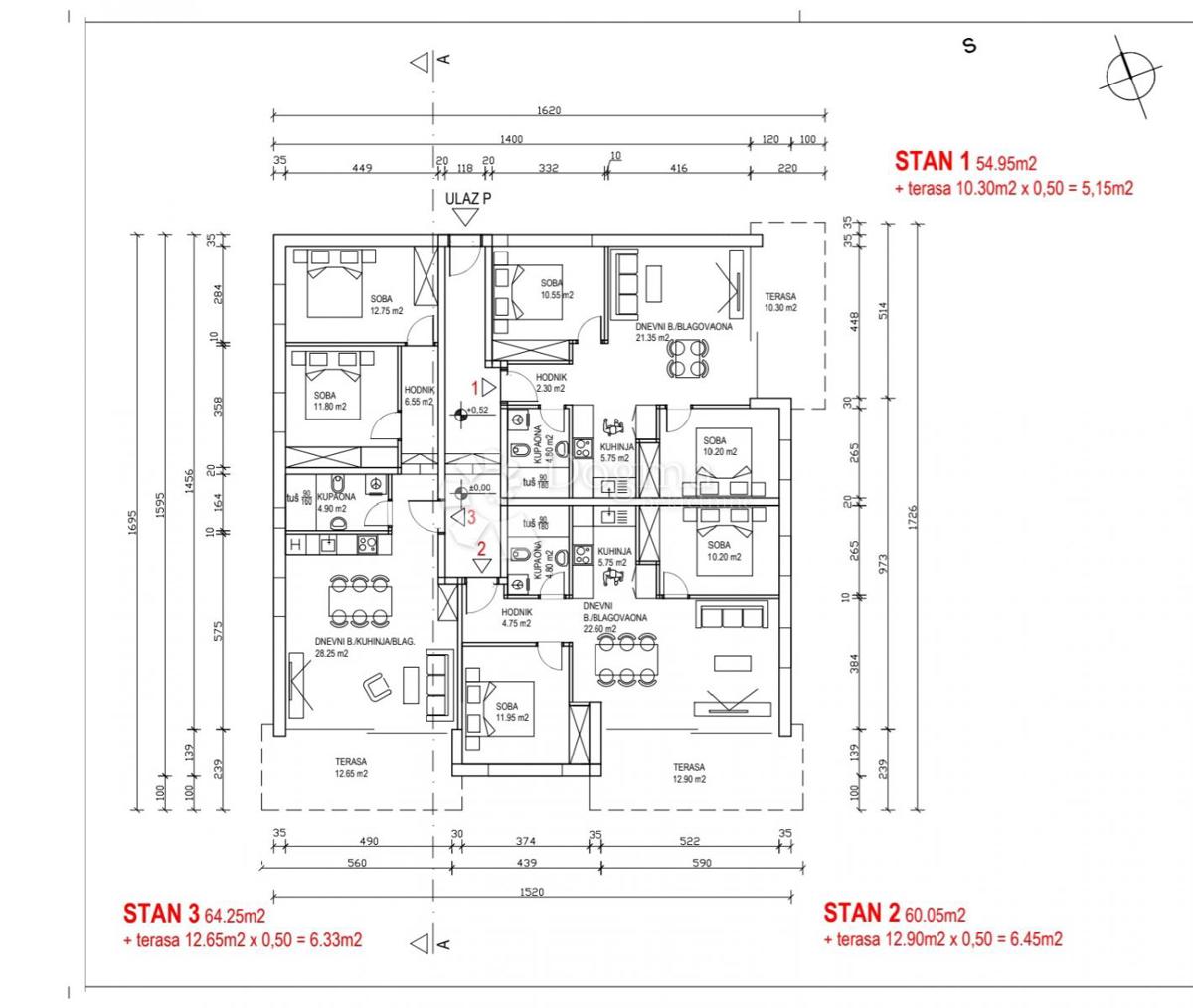 Apartma Novi Vinodolski, 64,25m2
