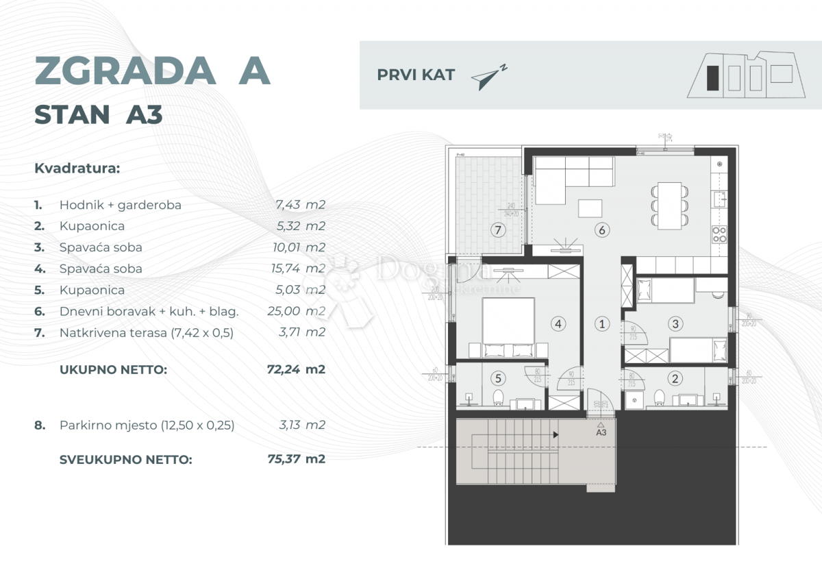 Stanovanje Fažana, 55,08m2