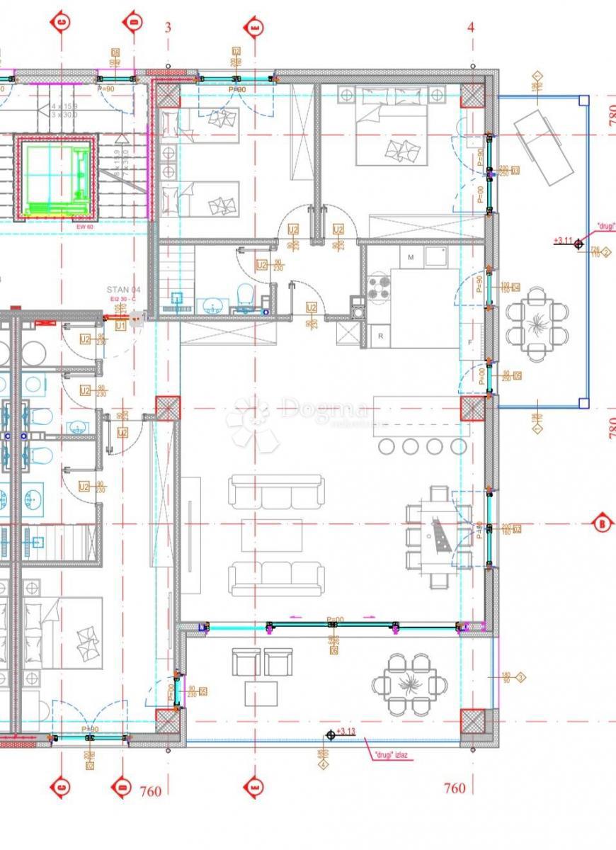 Stanovanje Zambratija, Umag, 134,70m2