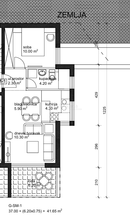 Stanovanje Makarska, 65,30m2